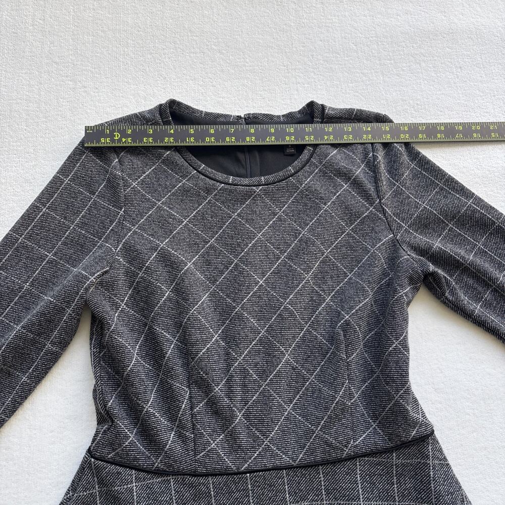 Banana Republic Womens‎ Sweater Plaid Dress Gray Size 8 ALine Winter 3/4 Sleeves - Picture 5 of 9